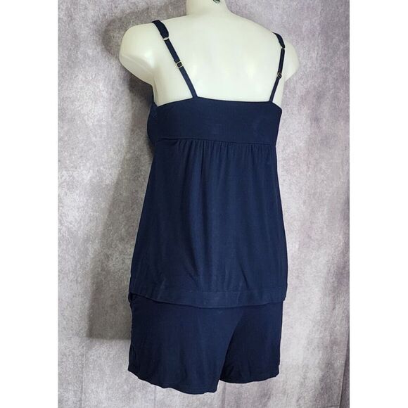 Soma Cool Nights Sleep Set Tank & Shorts Womens Size Small Dark Blue Pajamas - Picture 6 of 12